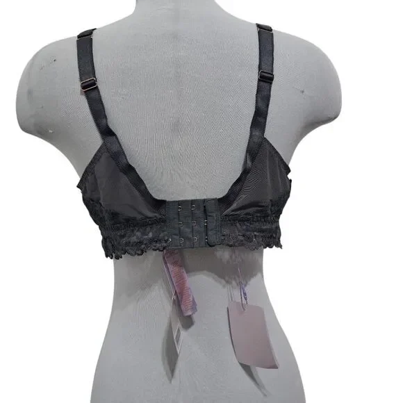 Savage X Fenty Floral Lace Bralette Racerback Pink/ Black Bra 1X NWT - Picture 8 of 17